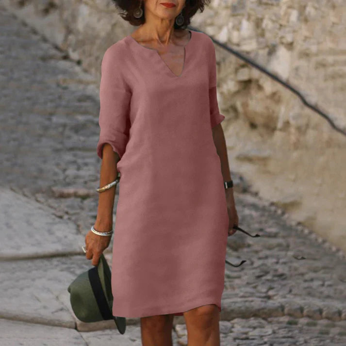 Robe droite en lin | Élégance estivale