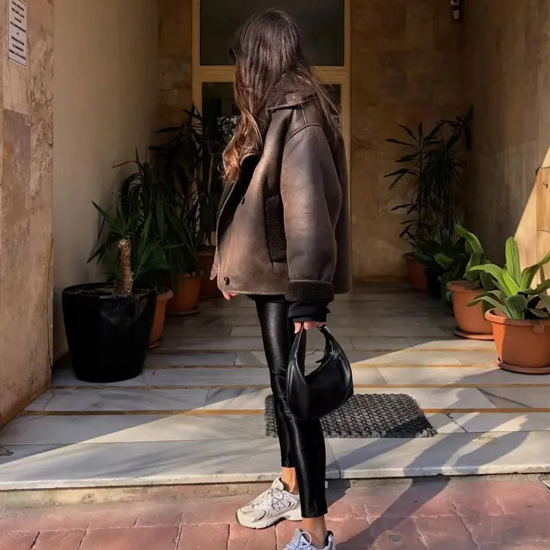 Veste en cuir doublée | Élégance hivernale