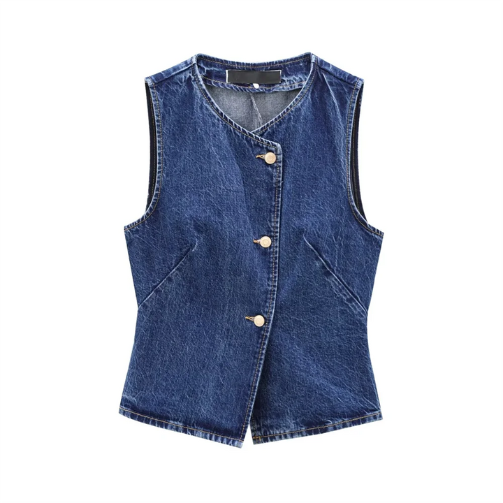 Gilet en denim cintré | Style casual revisité