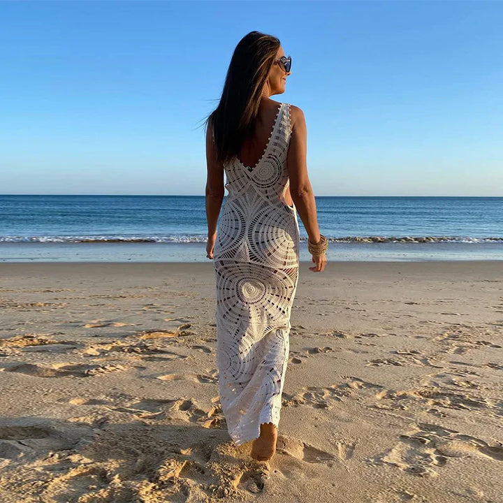 Robe longue crochetée | Élégance bohème chic