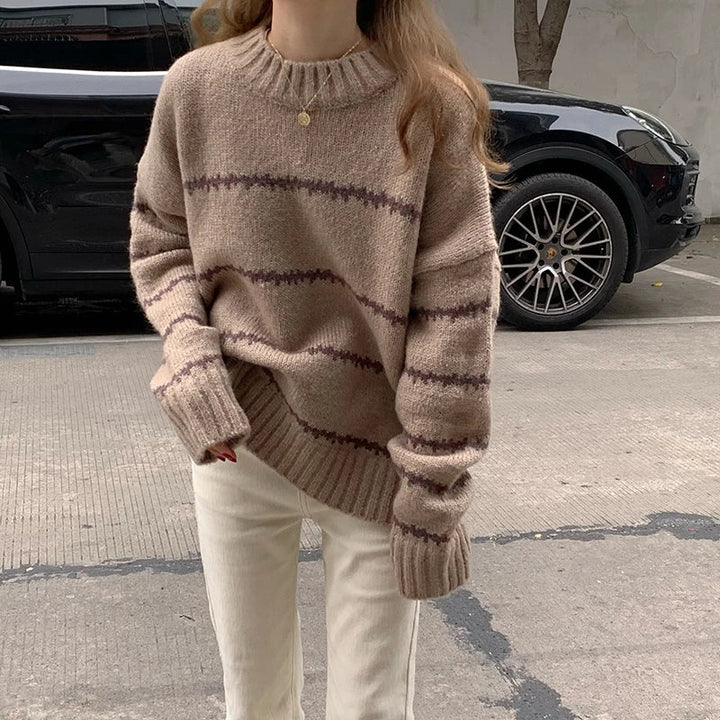 Pull oversized à rayures | Confort ultime pour l’automne