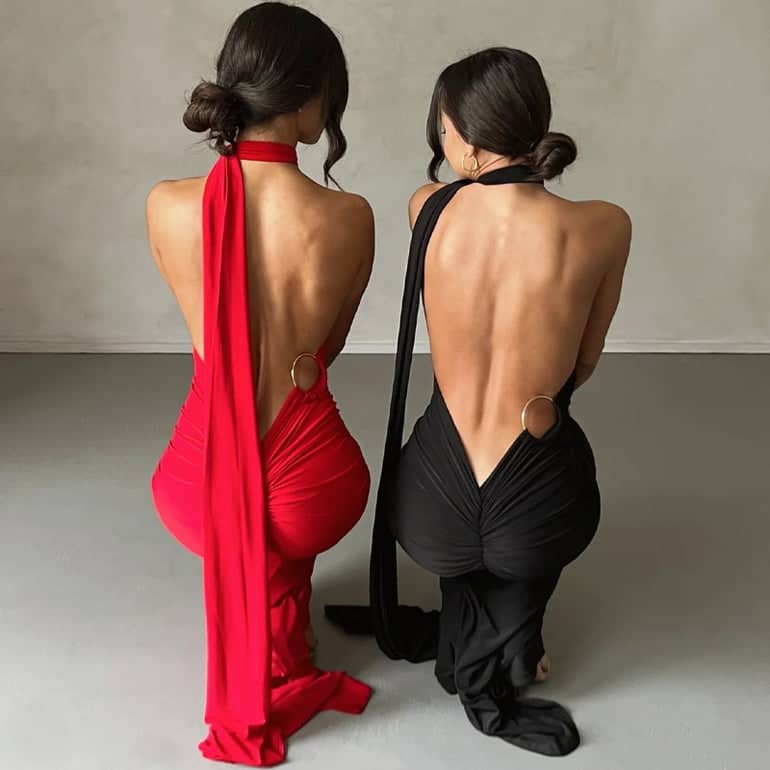 Robe longue asymétrique | Élégance soirée