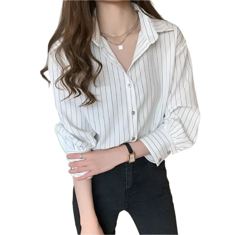 Chemise rayée classique | Élégance bureau printemps-automne