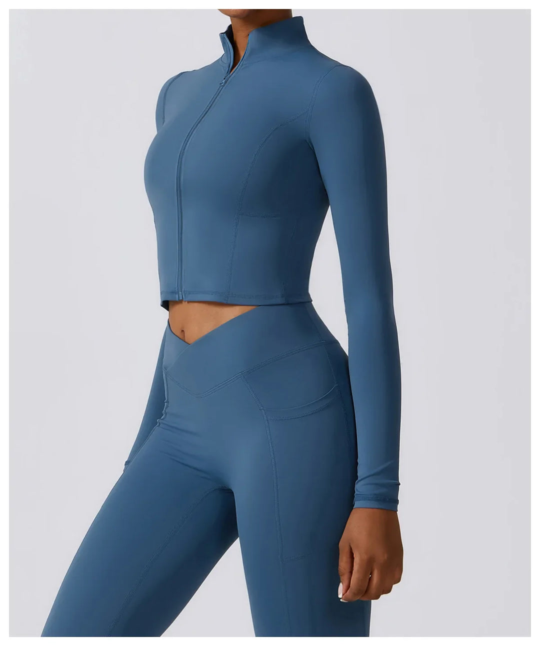 Haut court zippé sport | Flexibilité et maintien actif