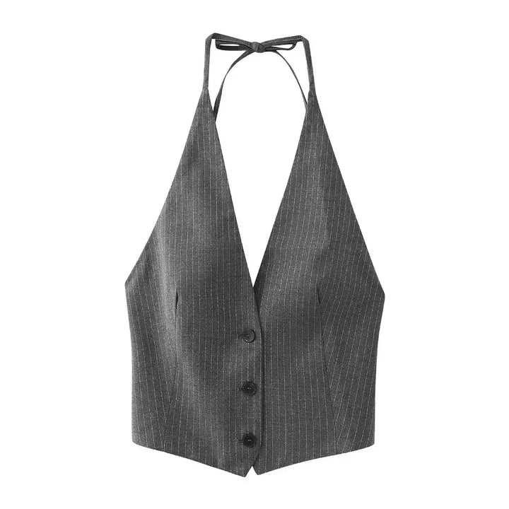 Gilet sans manches dos nu | Chic urbain vintage