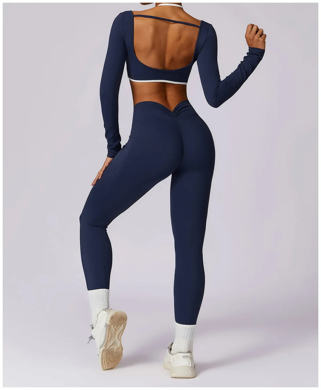 Ensemble yoga deux pièces manches longues | Maintien chic pour l'entraînement