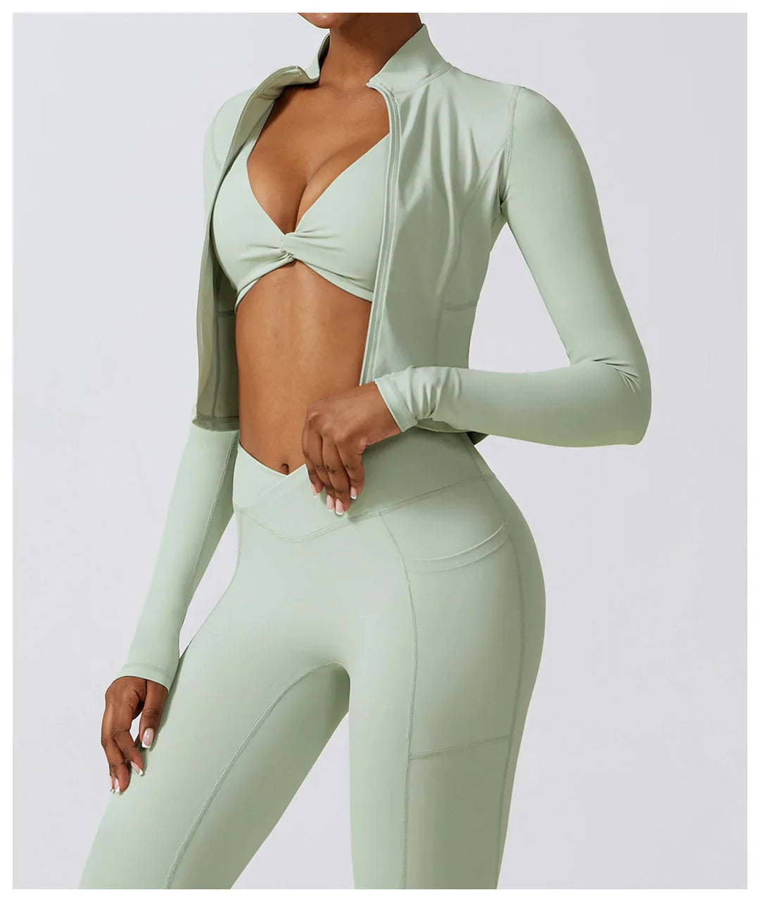 Haut court zippé sport | Flexibilité et maintien actif