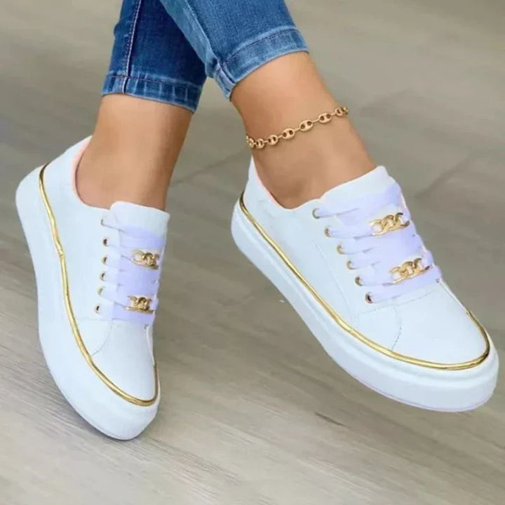 Baskets Chic Blanches | Style doré au quotidien