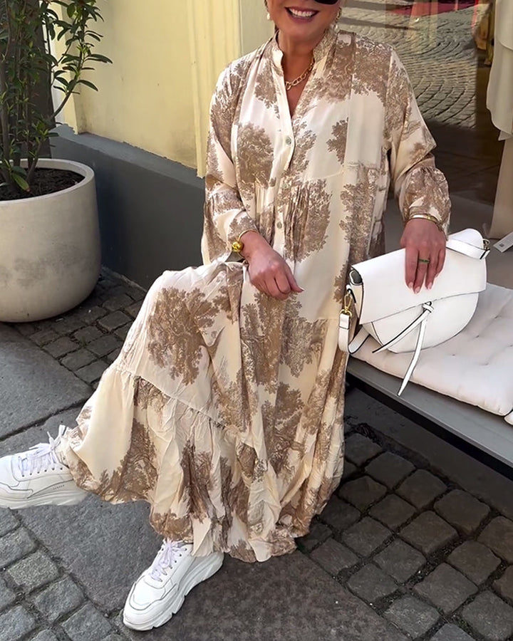 Robe longue fluide imprimée | Parfaite pour le printemps et l'été