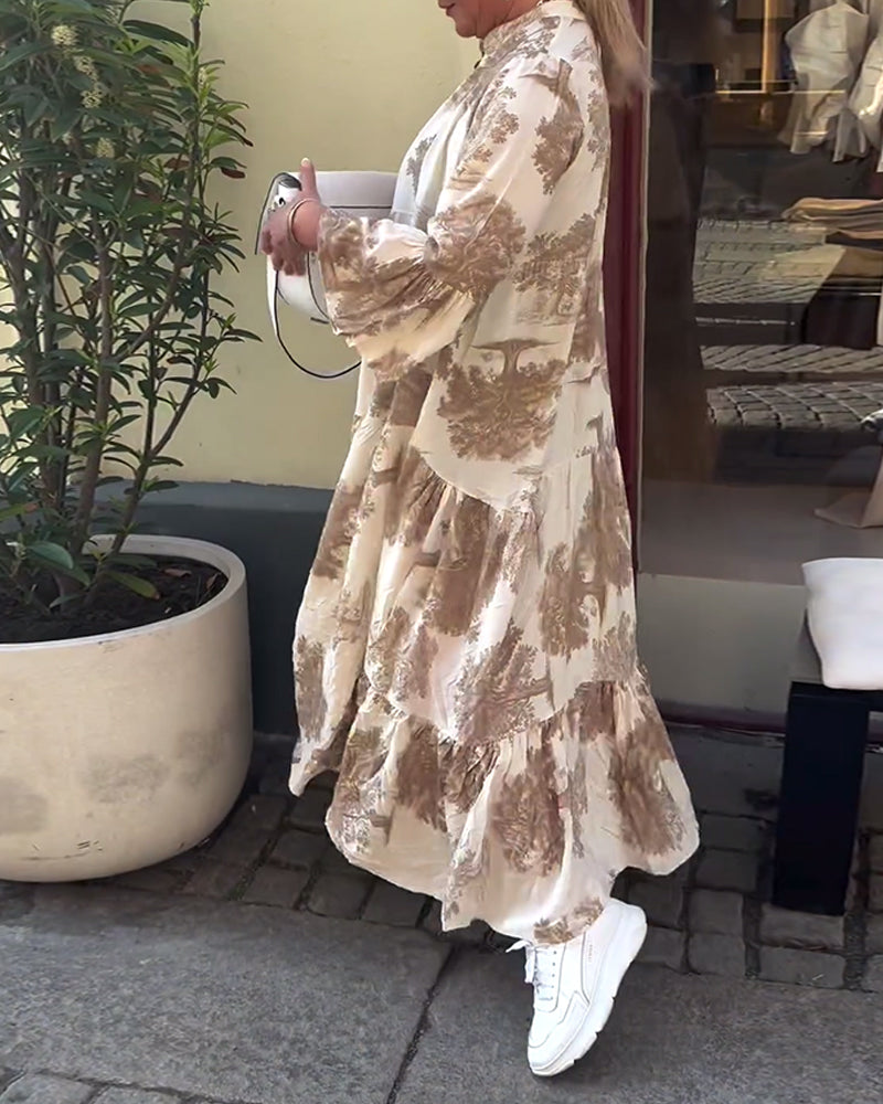 Robe longue fluide imprimée | Parfaite pour le printemps et l'été