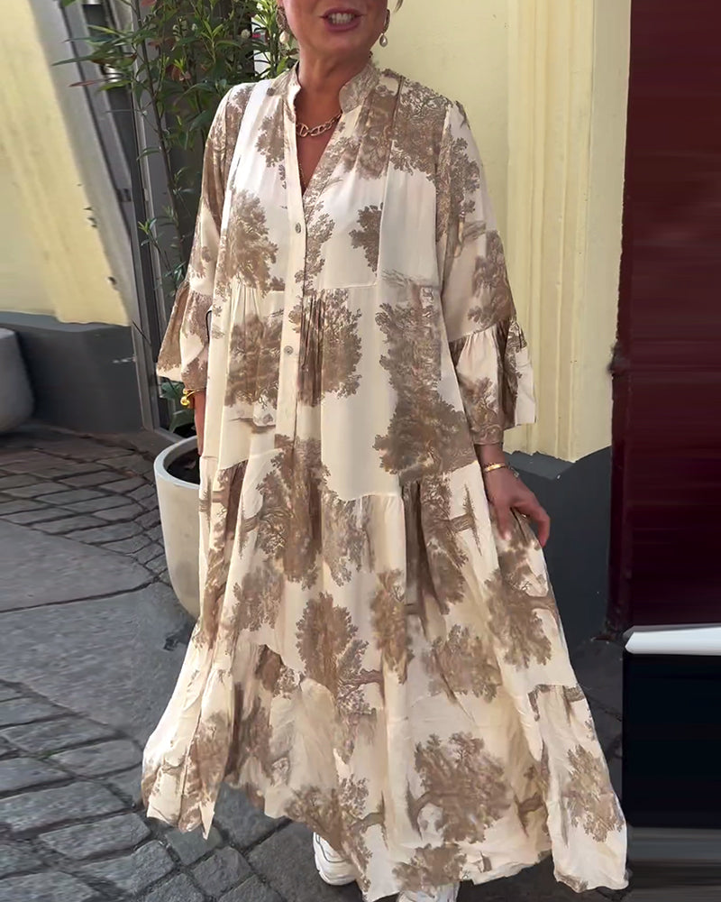 Robe longue fluide imprimée | Parfaite pour le printemps et l'été