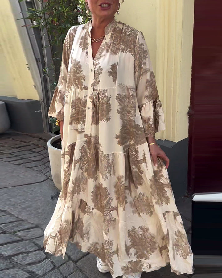 Robe longue fluide imprimée | Parfaite pour le printemps et l'été