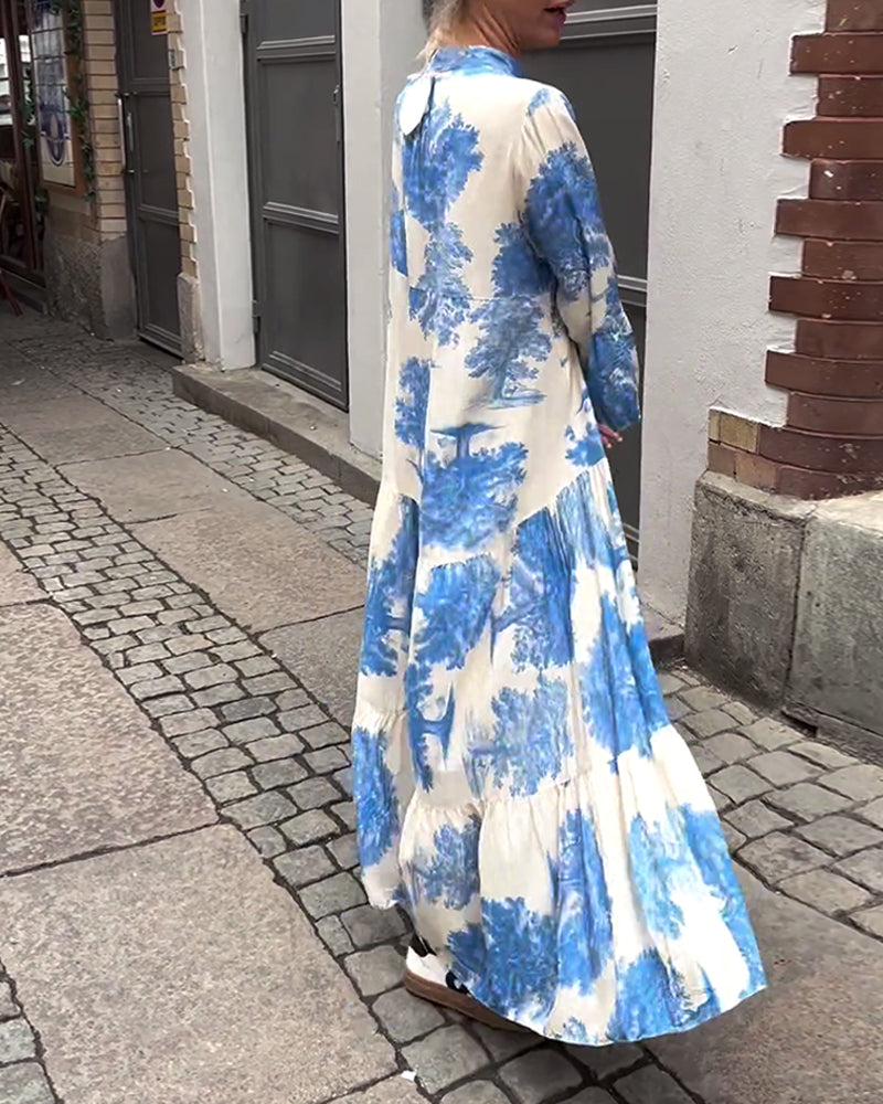 Robe longue fluide imprimée | Parfaite pour le printemps et l'été