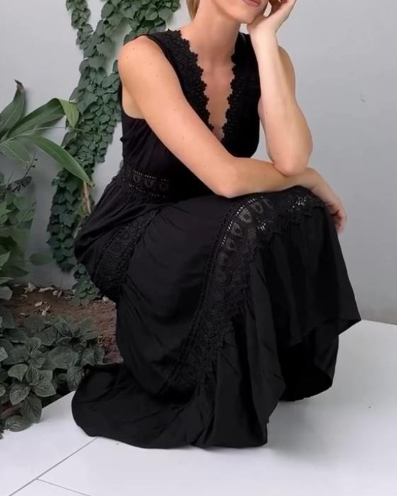 Robe longue en dentelle | Élégance estivale