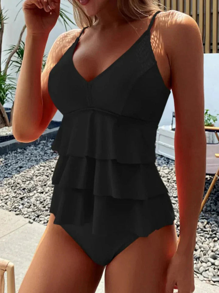 Tankini une pièce à volants | Confort et style plage