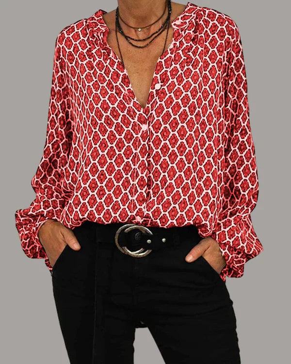 Blouse élégante à motif | Style raffiné quotidien