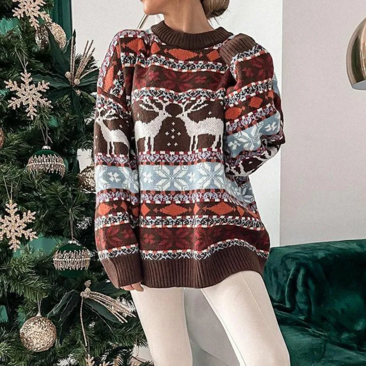 Pull de Noël à motifs nordiques | Hiver festif