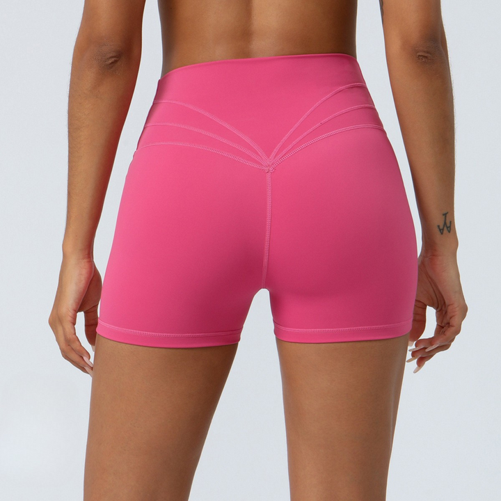 Short de sport taille haute en V | Confort sans coutures