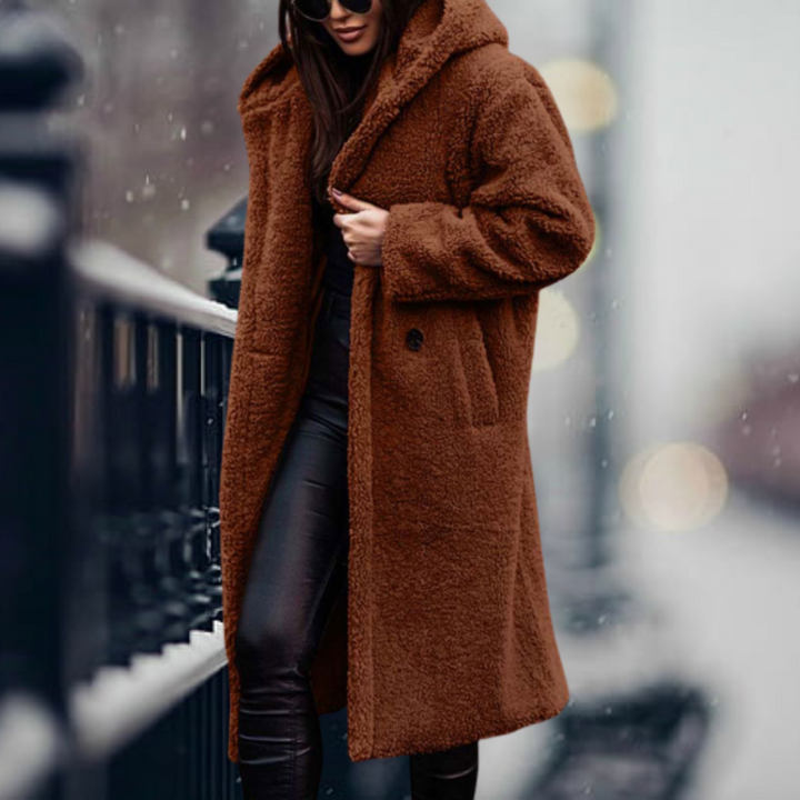 Manteau teddy à capuche long | Cocoon urbain