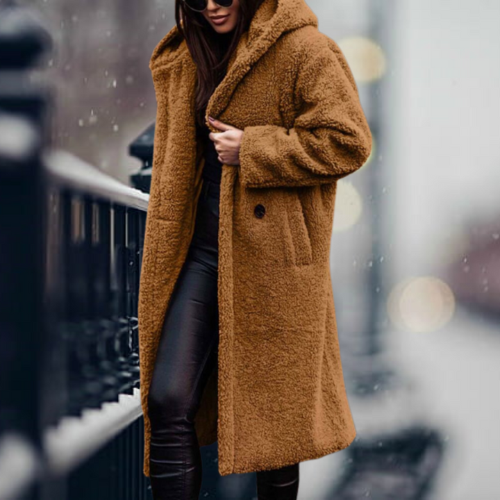 Manteau teddy à capuche long | Cocoon urbain