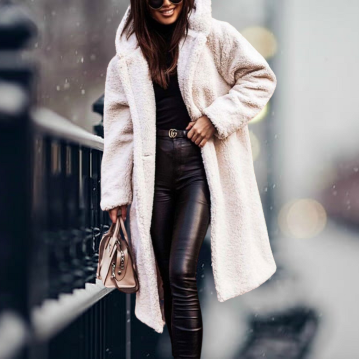 Manteau teddy à capuche long | Cocoon urbain