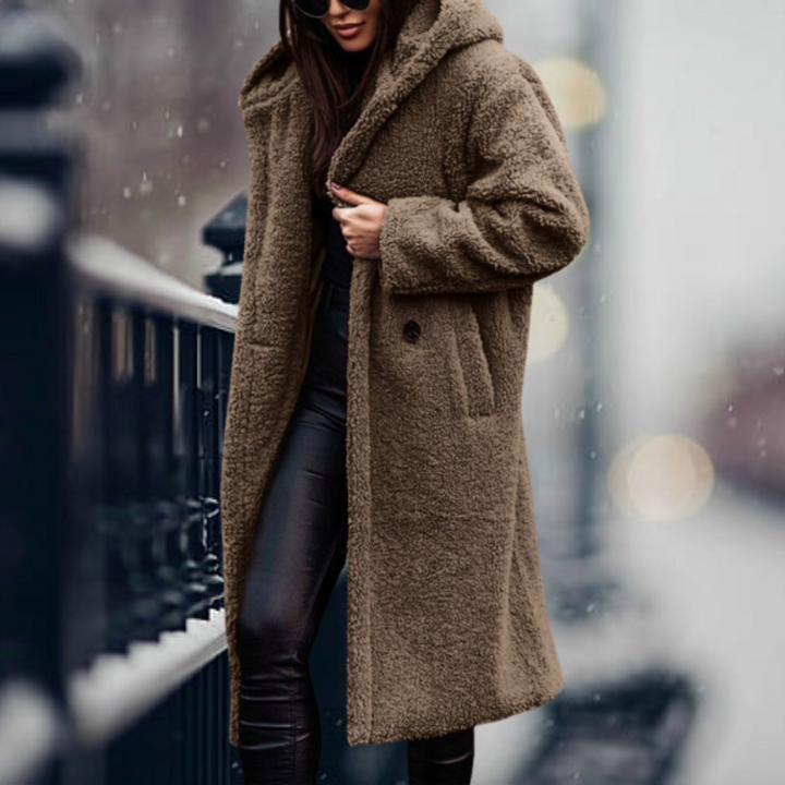 Manteau teddy à capuche long | Cocoon urbain