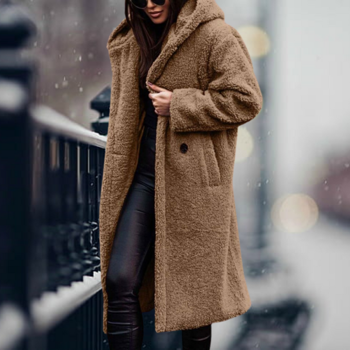 Manteau teddy à capuche long | Cocoon urbain