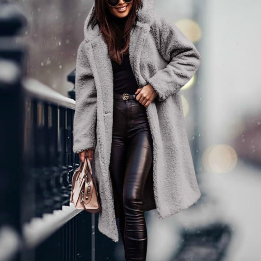 Manteau teddy à capuche long | Cocoon urbain