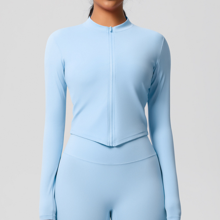Haut de sport manches longues zippé | Performance élégante et protection respirante pour vos entraînements