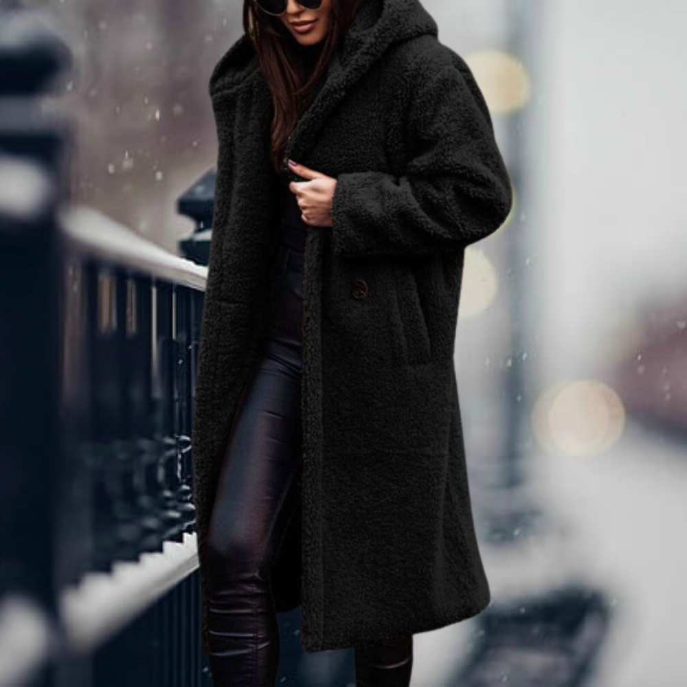 Manteau teddy à capuche long | Cocoon urbain