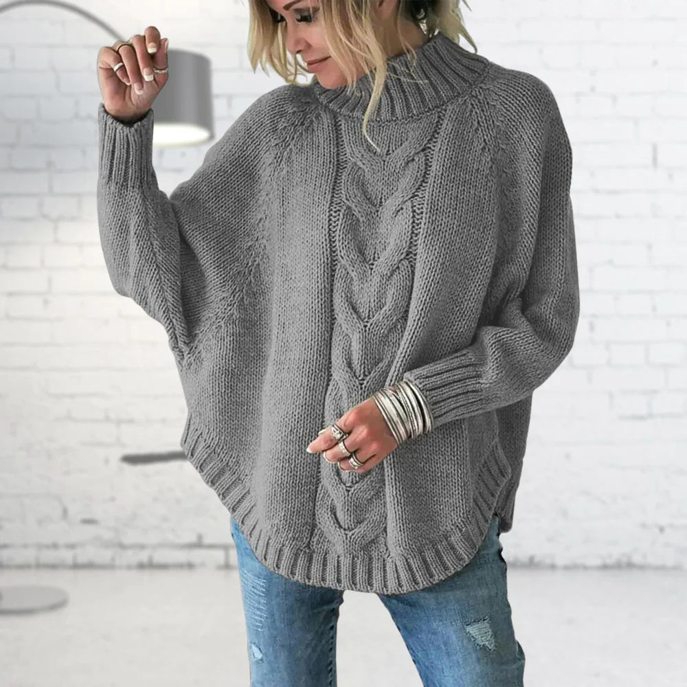 Pull torsadé col montant | Chaleur décontractée