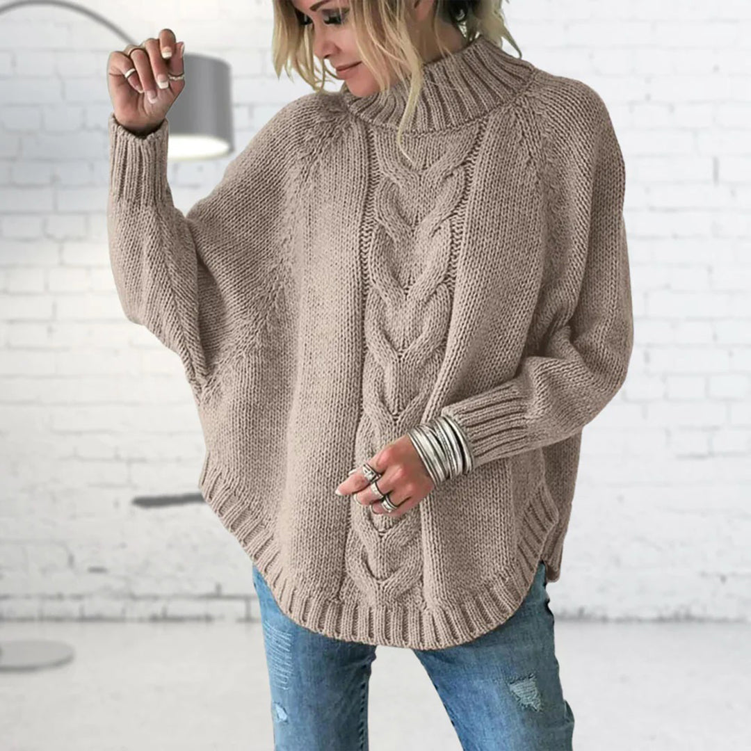 Pull torsadé col montant | Chaleur décontractée