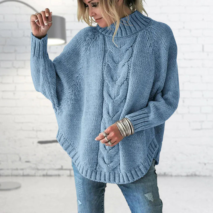 Pull torsadé col montant | Chaleur décontractée