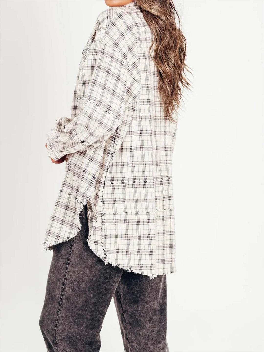 Chemise à carreaux longue | Look décontracté tendance