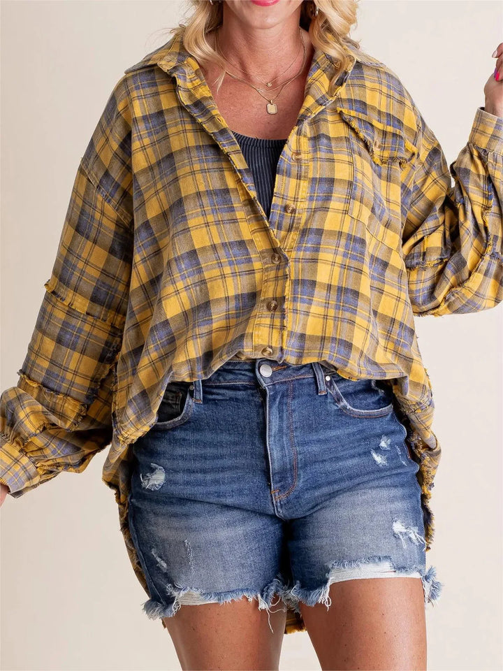 Chemise à carreaux longue | Look décontracté tendance