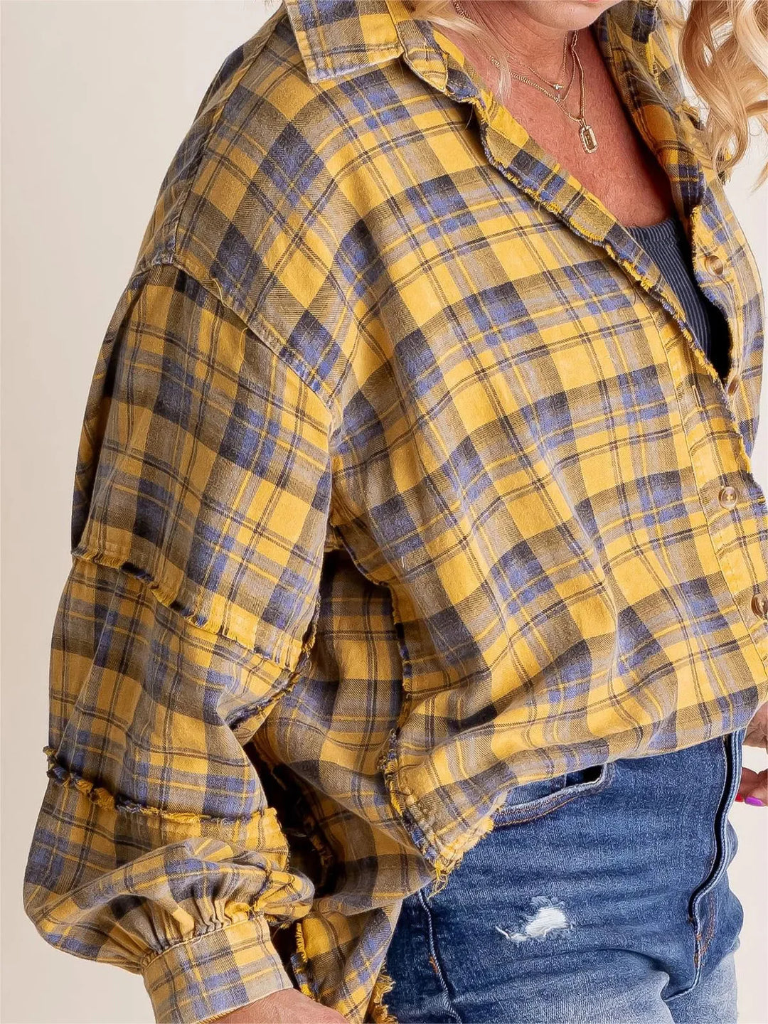 Chemise à carreaux longue | Look décontracté tendance