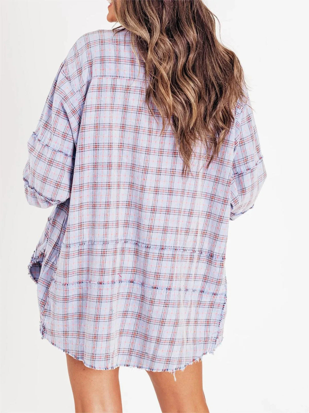 Chemise à carreaux longue | Look décontracté tendance