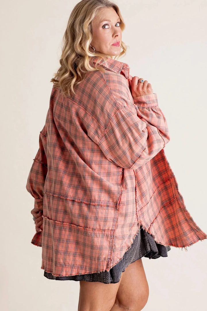 Chemise à carreaux longue | Look décontracté tendance