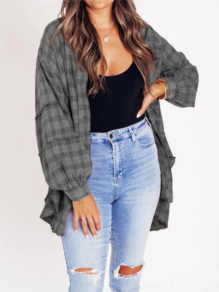 Chemise à carreaux longue | Look décontracté tendance