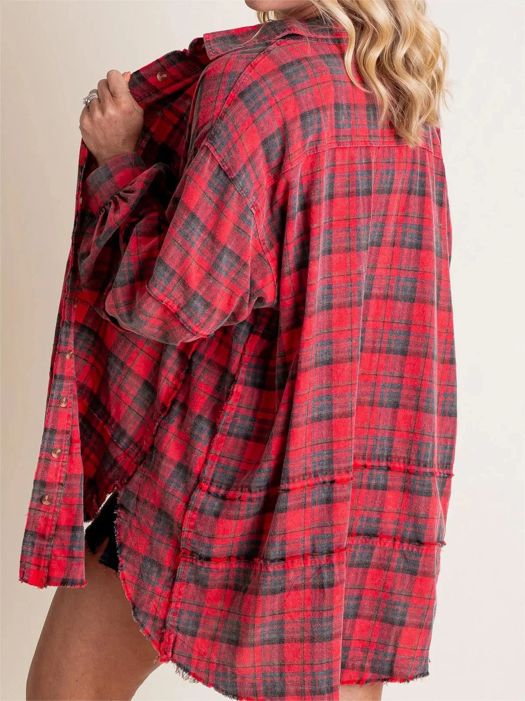 Chemise à carreaux longue | Look décontracté tendance