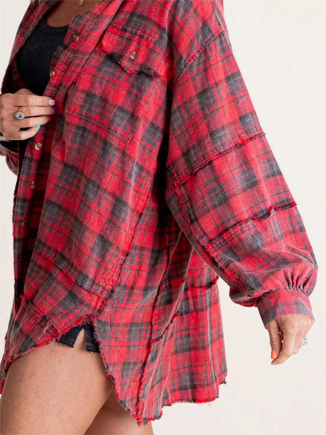 Chemise à carreaux longue | Look décontracté tendance