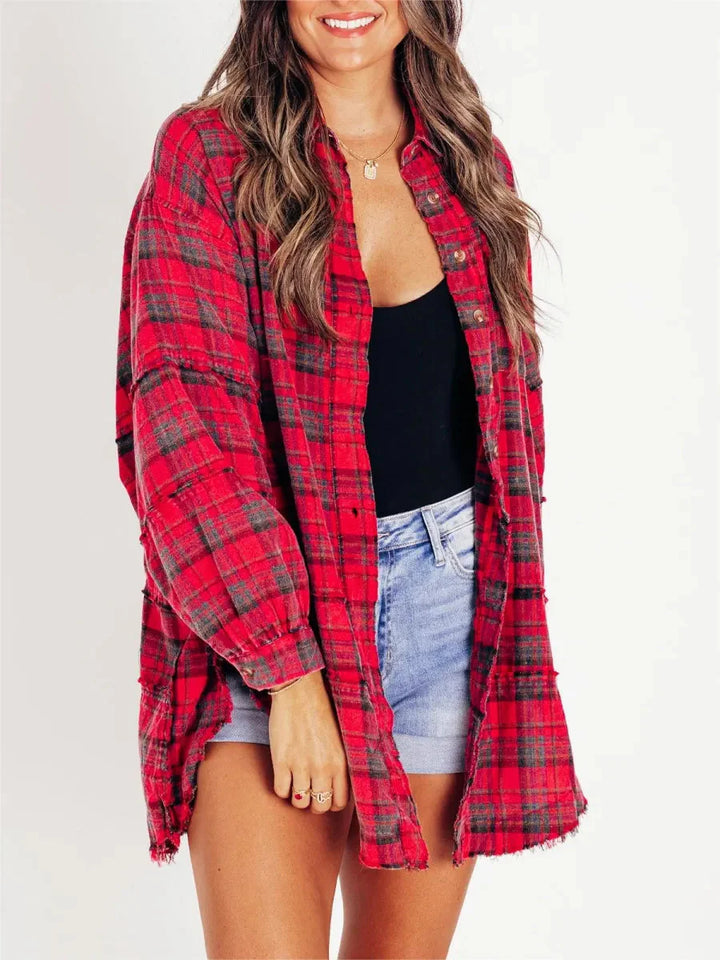 Chemise à carreaux longue | Look décontracté tendance
