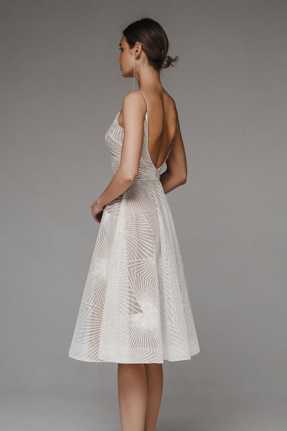 Robe de soirée mi-longue | Brillance raffinée pour les grandes occasions