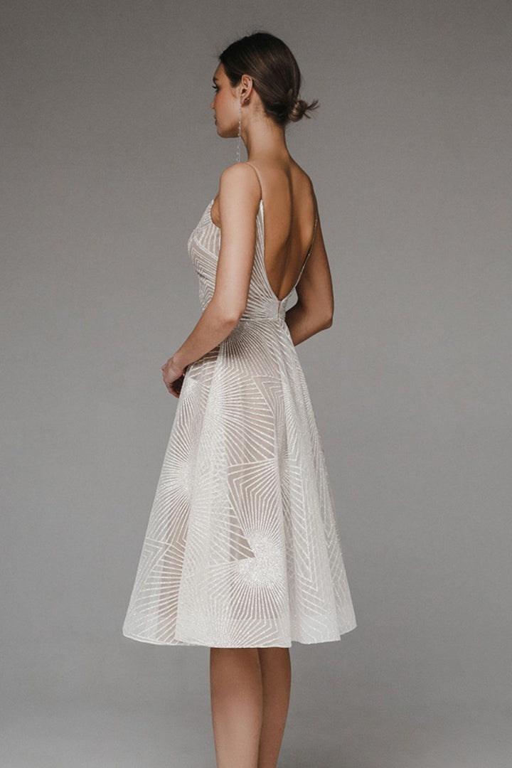Robe de soirée mi-longue | Brillance raffinée pour les grandes occasions