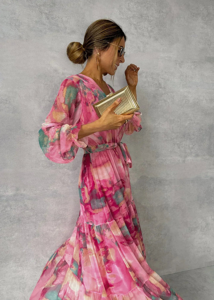 Robe longue imprimée | Élégance festive