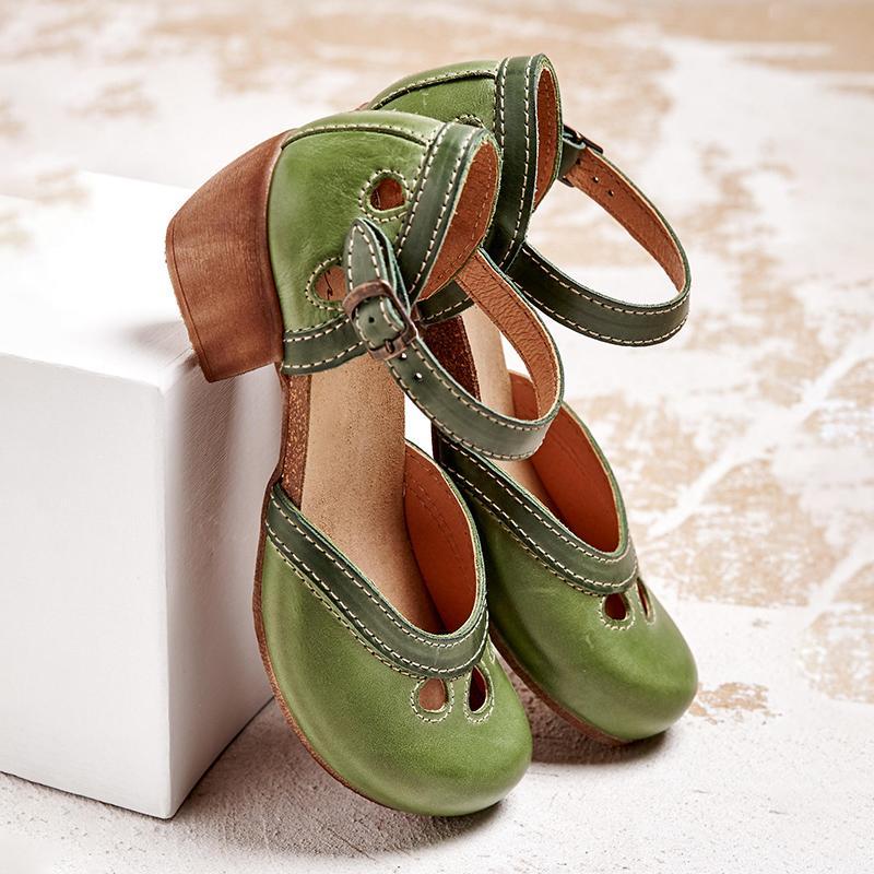 Sandales vintage à talon | Style rétro chic