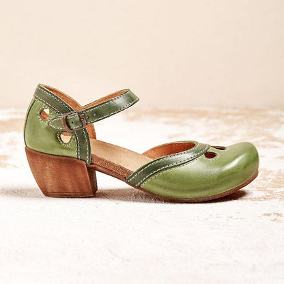 Sandales vintage à talon | Style rétro chic