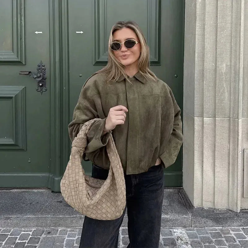 Veste bomber effet suédé | Style vintage et confort automnal