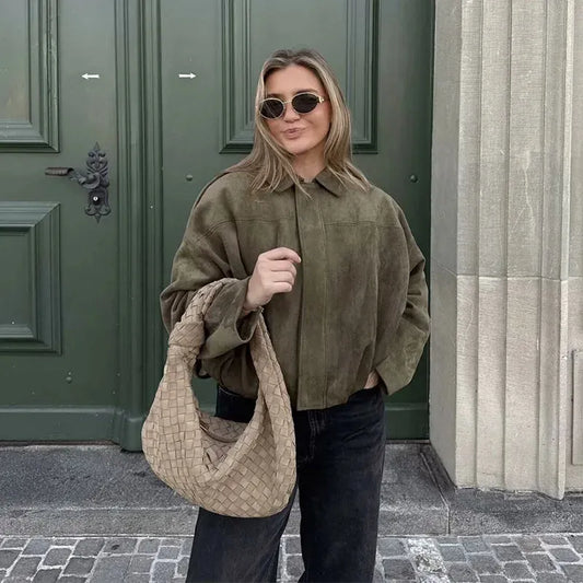 Veste bomber effet suédé | Style vintage et confort automnal