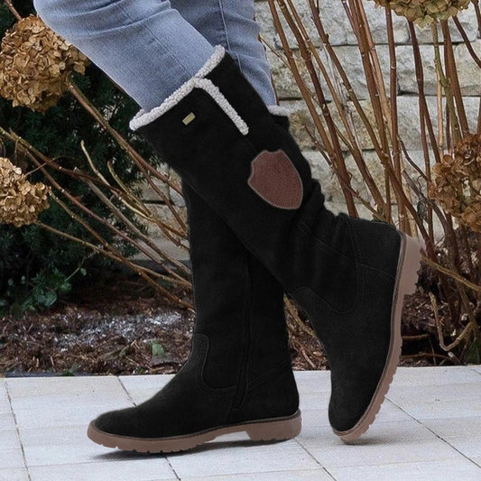 Bottes hautes en daim pour femme | Chaudes et résistantes pour l'hiver